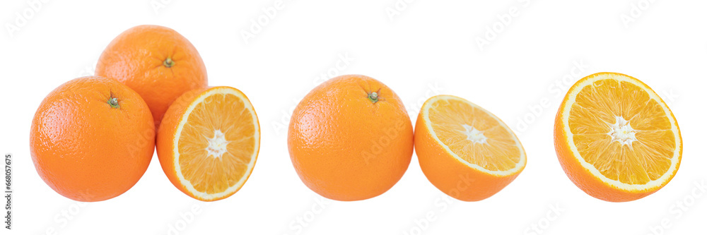 Set of oranges isolated on white background. Set of oranges isolated on white background.