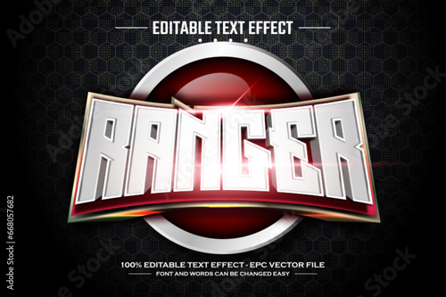 Ranger 3D editable text effect template