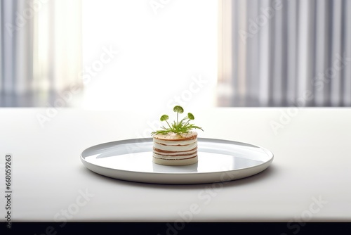 Michelin Star Dish Served In Refined Restaurant photo