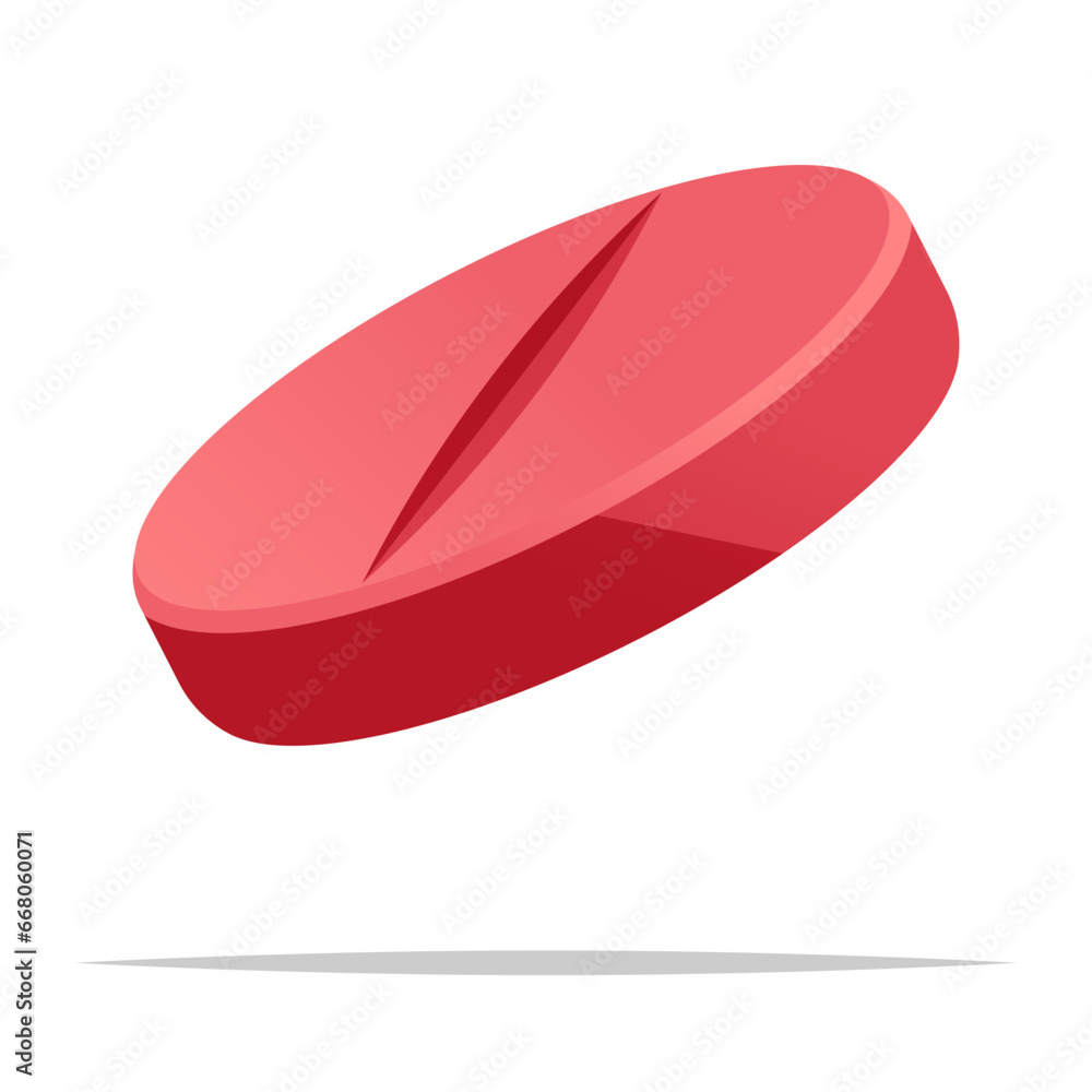 Round tablet medicine vector isolated illustration Round tablet medicine vector isolated illustration