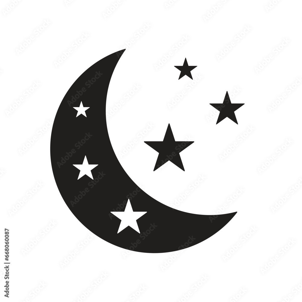 Moon star icon isolated vector illustration. Moon star icon isolated vector illustration.