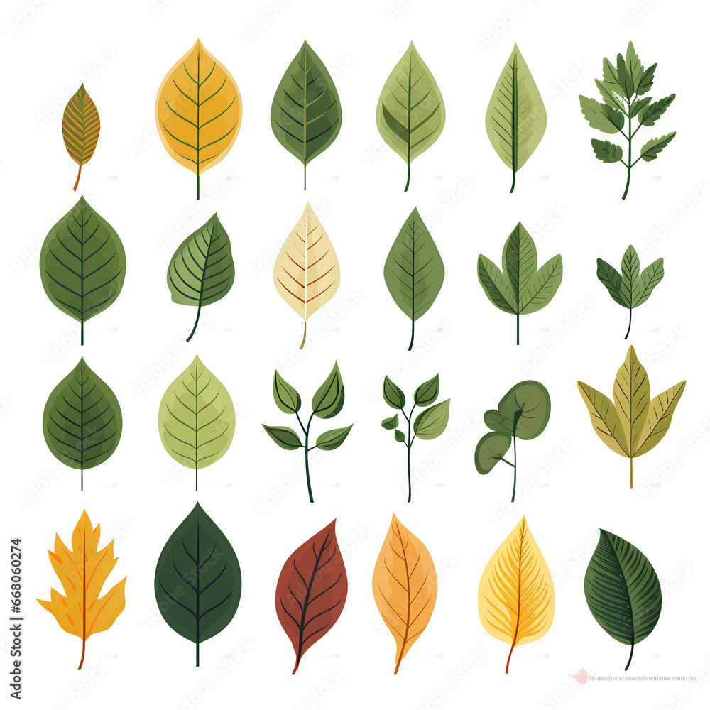 set of leaves, Generative AI set of leaves, Generative AI