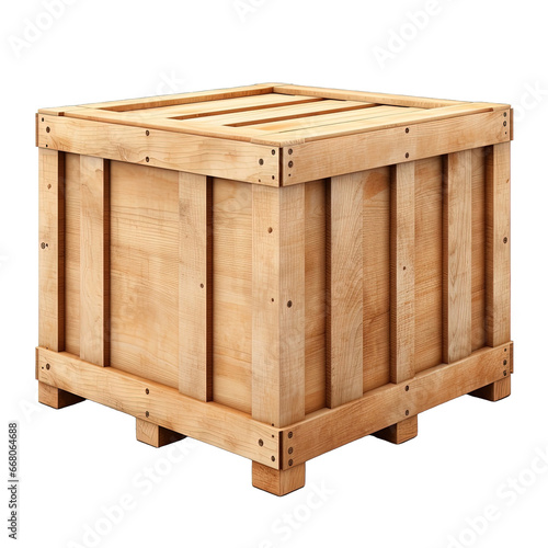 Wooden Box Isolated