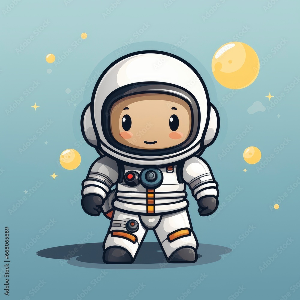 Astronaut Bring MoonIcon,Cartoon Illustration, For Printing Astronaut Bring MoonIcon,Cartoon Illustration, For Printing