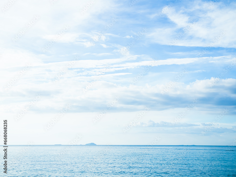 Sea Blue Ocean Water Horizon Background View Texture Surface Wave Shore Calm Summer with Light Day Tropical Landscape Nature Beautiful Outdoor Season. Sea Blue Ocean Water Horizon Background View Texture Surface Wave Shore Calm Summer with Light Day Tropical Landscape Nature Beautiful Outdoor Season.
