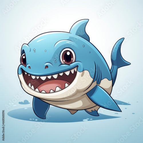 Shark HammerheadIcon Cartoon Illustration  For Printing