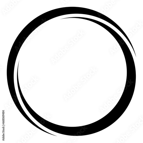 Round curve frame black whi...