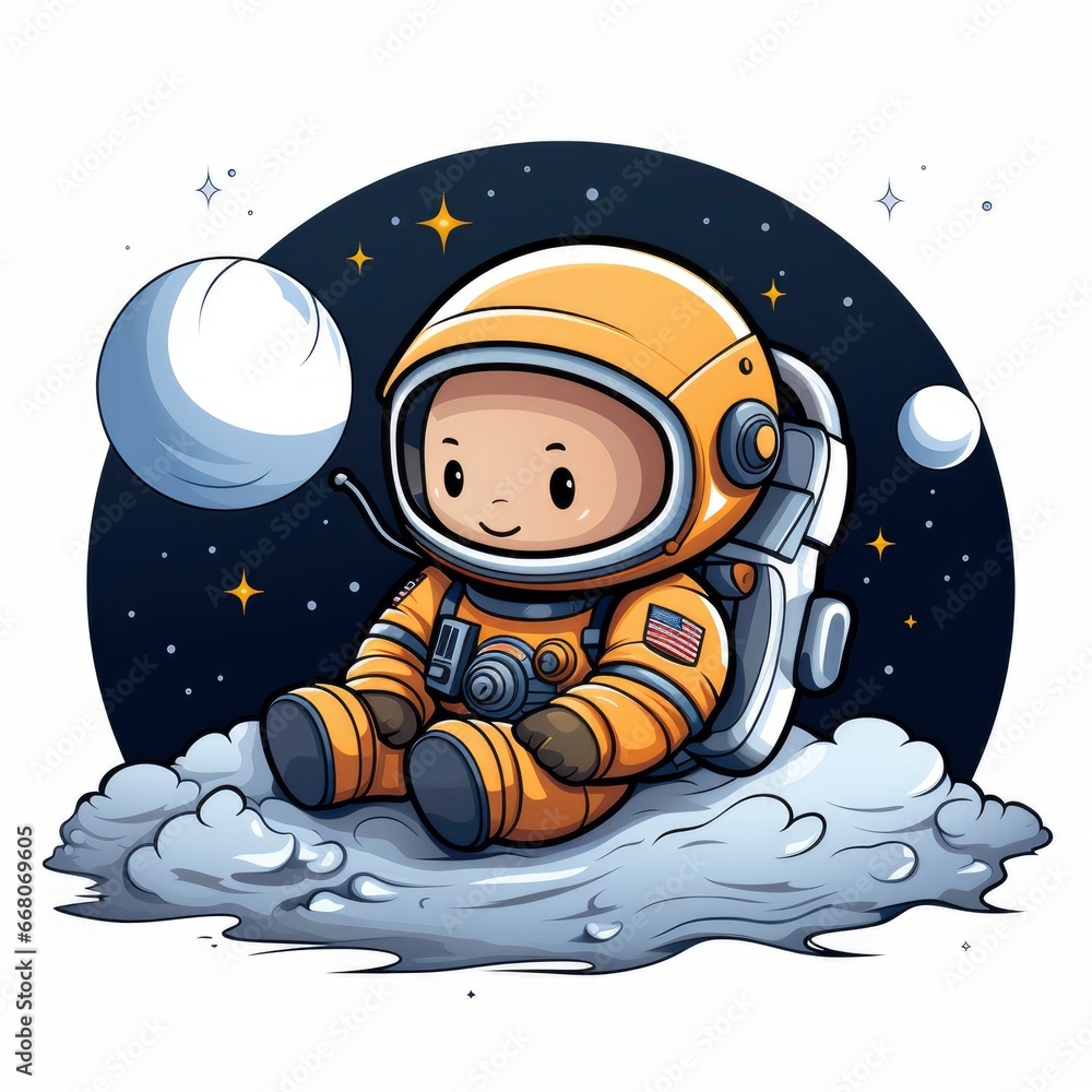 Astronaut Laying Down,Cartoon Illustration, For Printing Astronaut Laying Down,Cartoon Illustration, For Printing