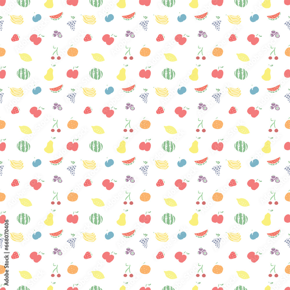 Seamless fruit pattern. doodle background with fruit icons. Fruit background Seamless fruit pattern. doodle background with fruit icons. Fruit background