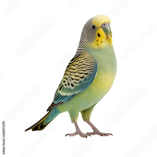 Budgerigar parrot isolated on a white background. photo