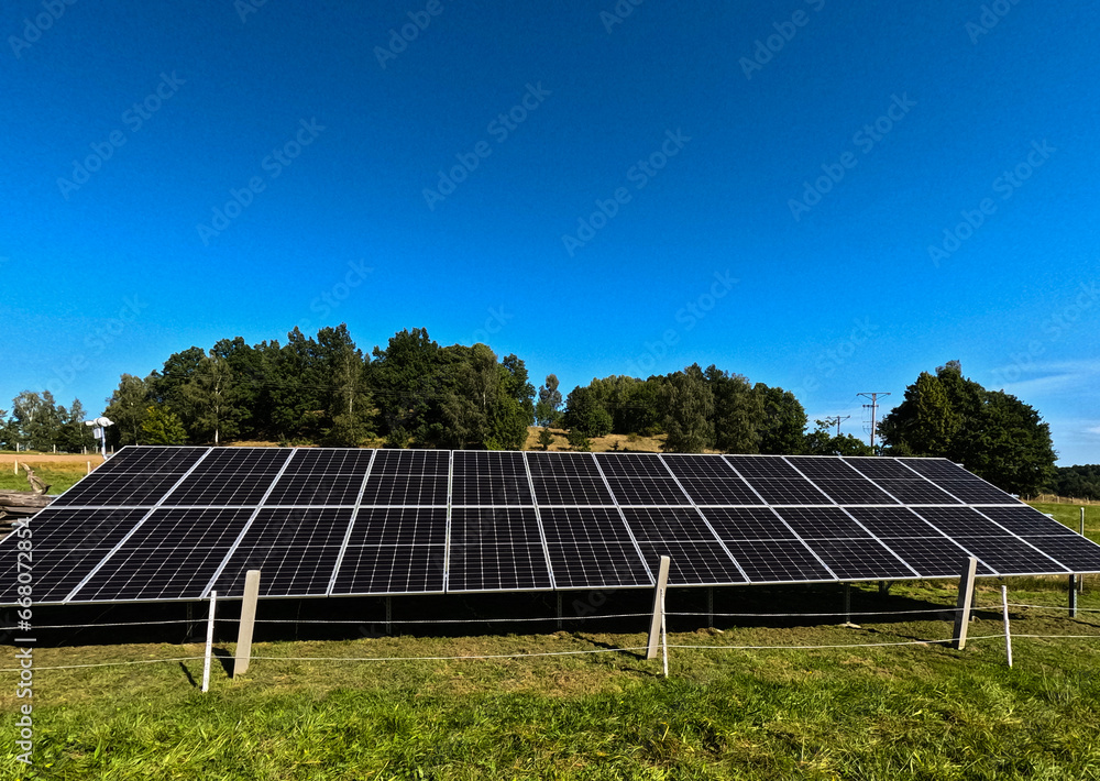 Outdoor solar panels. Solar energy