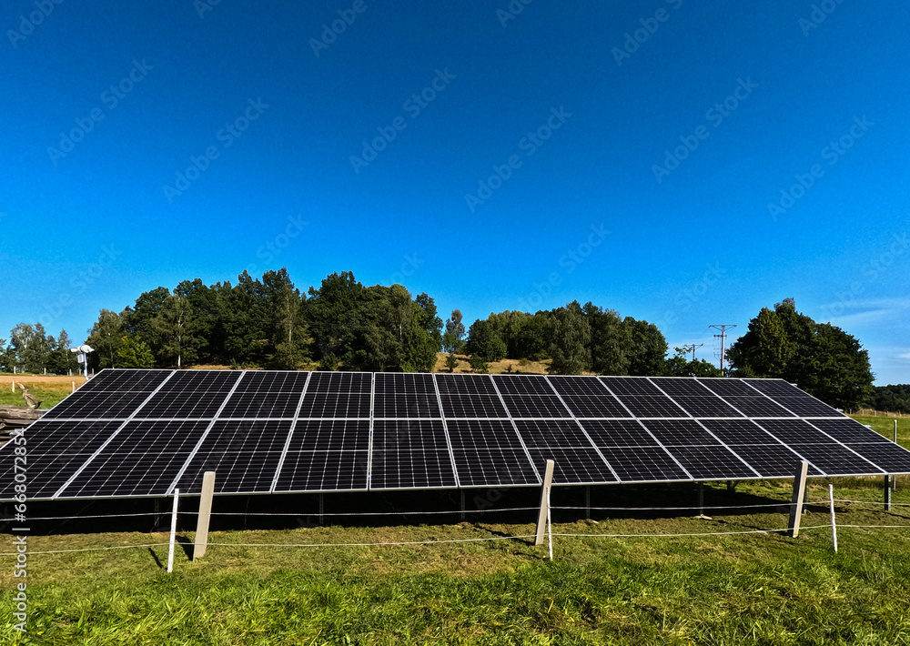 Outdoor solar panels. Solar energy Outdoor solar panels. Solar energy