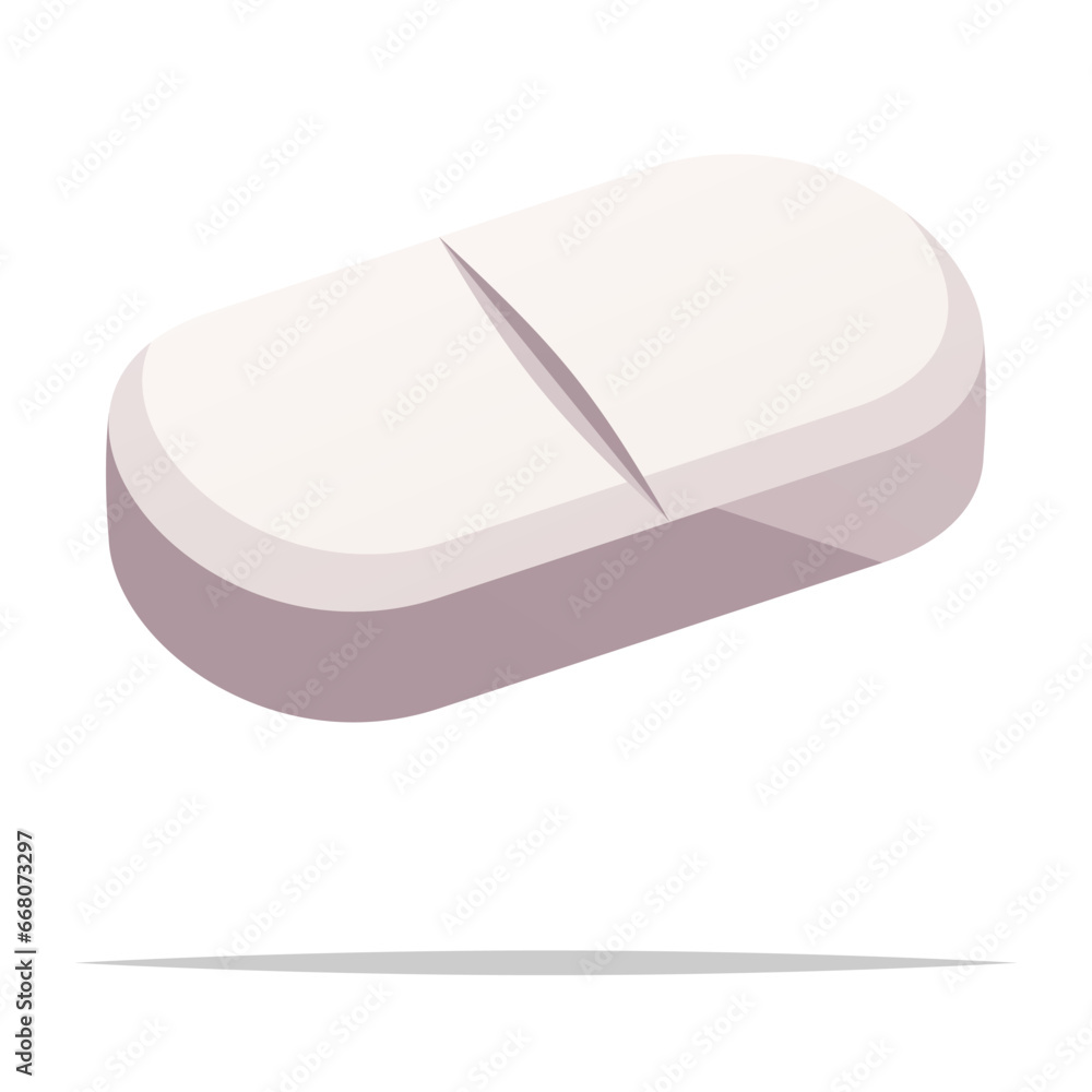 Long tablet medicine vector isolated illustration Long tablet medicine vector isolated illustration