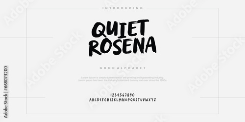 Modern abstract digital alphabet font. Minimal technology typography, Creative urban sport fashion futuristic font and with numbers. vector illustration