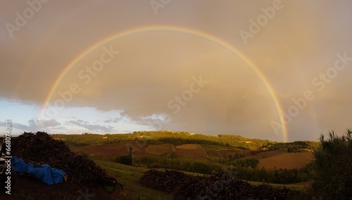 Rainbow over the Chianti hills, Sant'Appiano, Barberino Tavarnelle, Tuscany photo