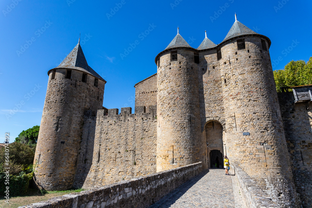 Ancient and well preserved fortress of Carcasson, France