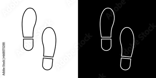 Human foot step different vector icon. Footprint barefoot and footwear illustration.