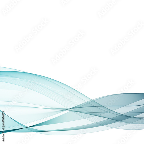 An abstract vector blue and green wave with clear lines. eps 10