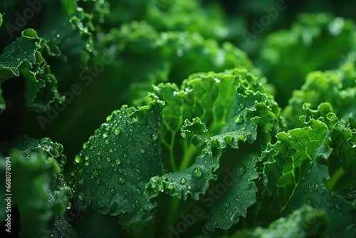 Vibrant Green Kale Closeup