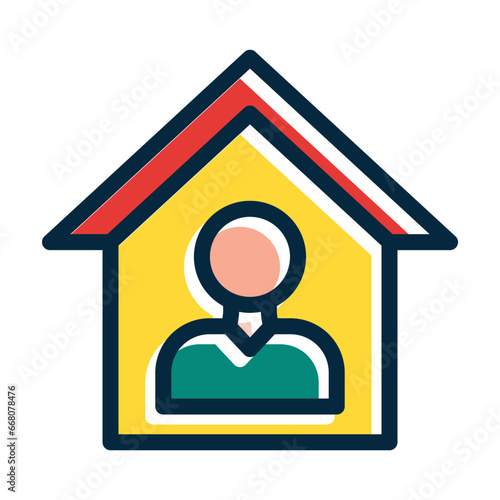Orphanage  Vector Thick Line Filled Colors Icon Design Vector Thick Line Filled Colors Icon Design