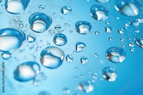 Wallpaper Mural Macro water drops in blue clear drinking water. Generative Ai. Torontodigital.ca