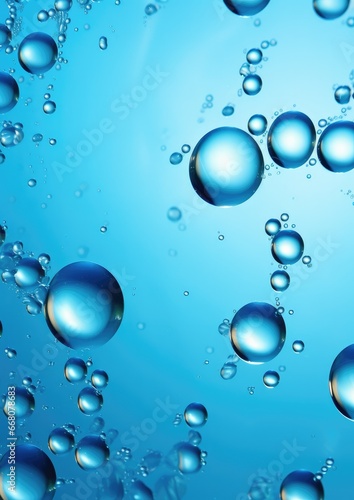 Wallpaper Mural Macro water drops in blue clear drinking water. Generative Ai. Torontodigital.ca