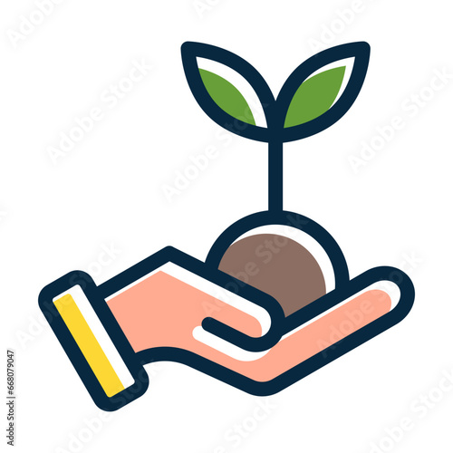 Replant  Vector Thick Line Filled Colors Icon Design Vector Thick Line Filled Colors Icon Design