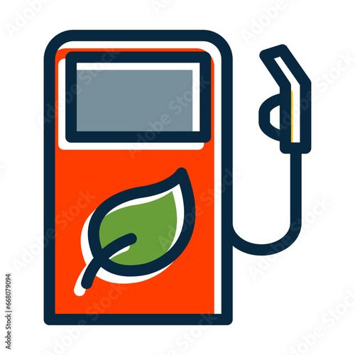 Eco Fuel  Vector Thick Line Filled Colors Icon Design Vector Thick Line Filled Colors Icon Design