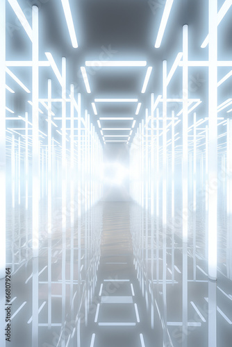 abstract corridor with white light in the building. 