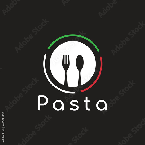 italian food pasta logo restaurant  modern minimalist vector graphic
