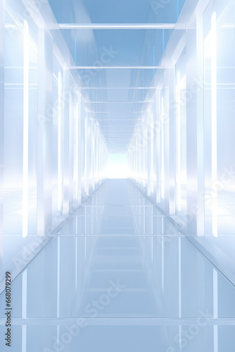 abstract corridor with white light in the building. 