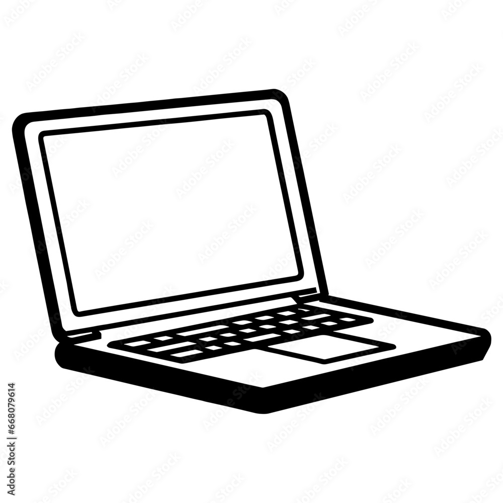Simple Hand Drawn Illustration of Laptop. Vector SVG Simple Hand Drawn Illustration of Laptop. Vector SVG