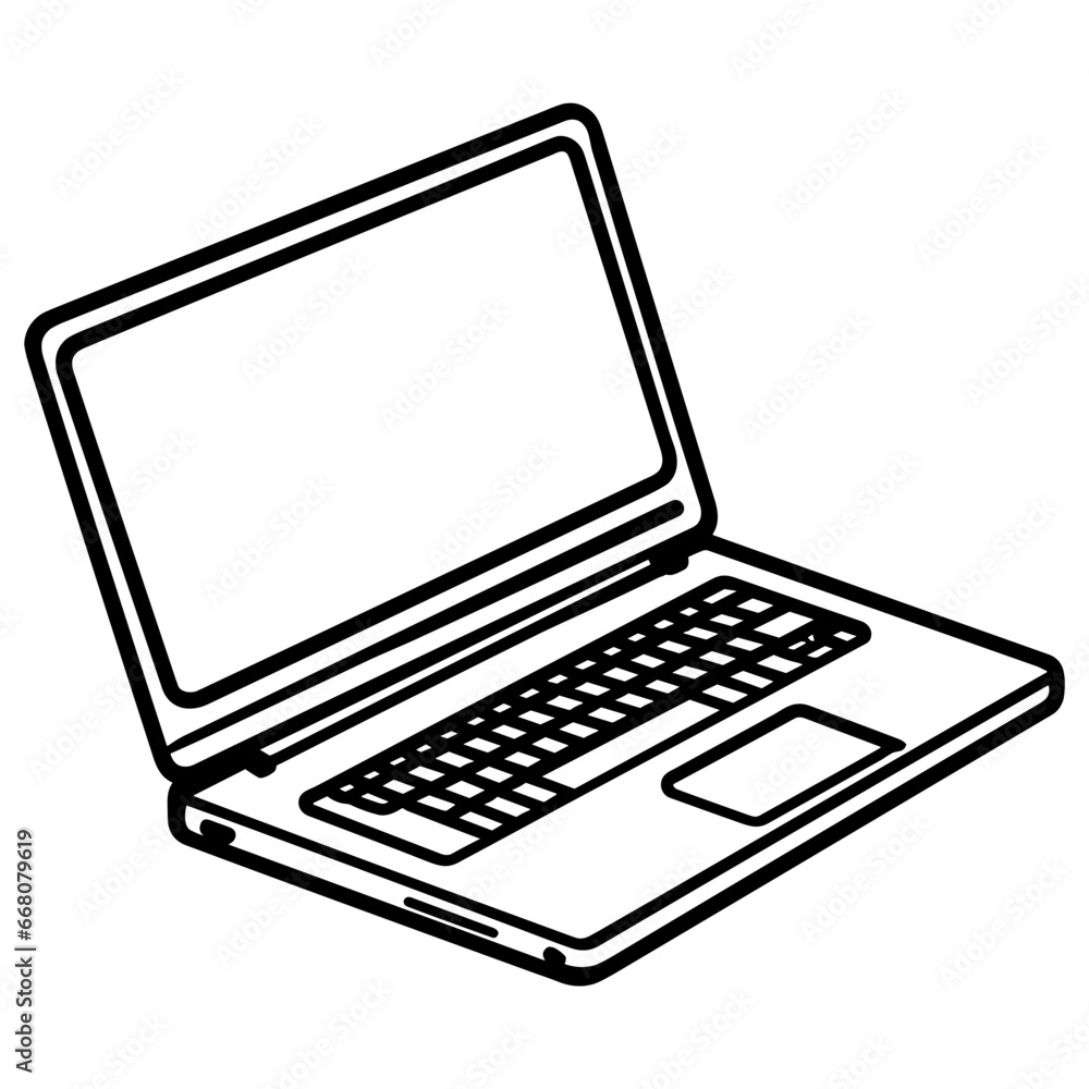 Simple Hand Drawn Illustration of Laptop. Vector SVG Simple Hand Drawn Illustration of Laptop. Vector SVG
