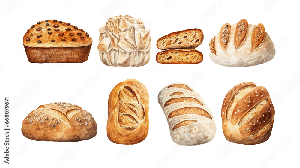 watercolor painting bread watercolor painting bread