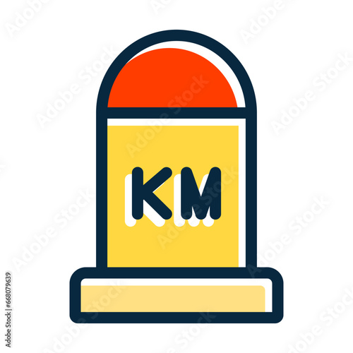Foto kilometer  Vector Thick Line Filled Colors Icon Design Vector Thick Line Filled