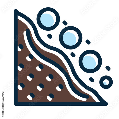 Snowslide  Vector Thick Line Filled Colors Icon Design Vector Thick Line Filled Colors Icon Design