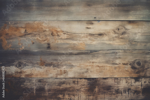 texture of old, damaged cracked wooden boards bleached with white paint with knots, generative AI photo