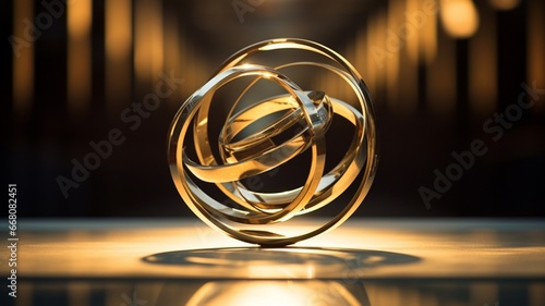 Armillary sphere zodiac signs gemini illustration image Ai generated art photo