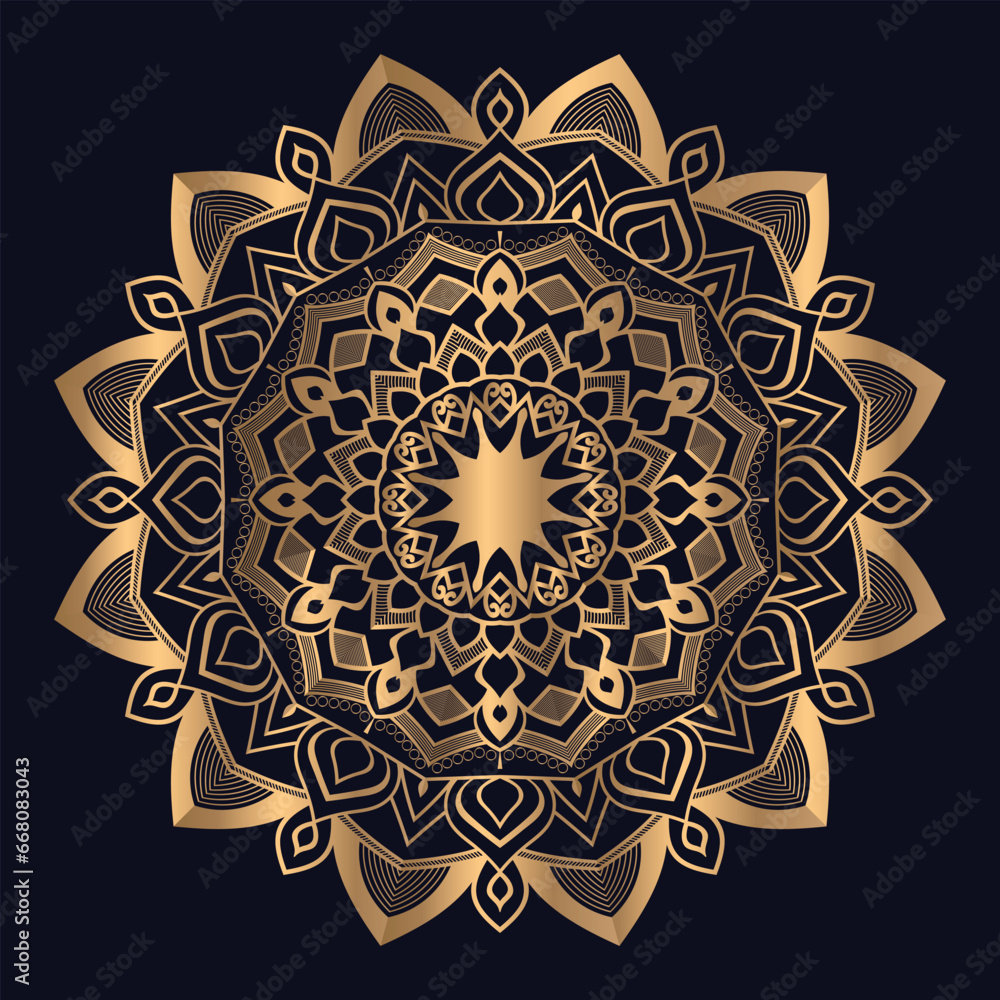 Arabic mandala background illustration icon vector