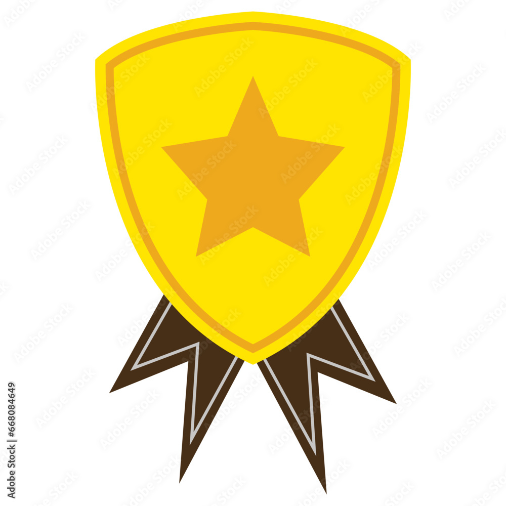 cartoon vector gold award trophy