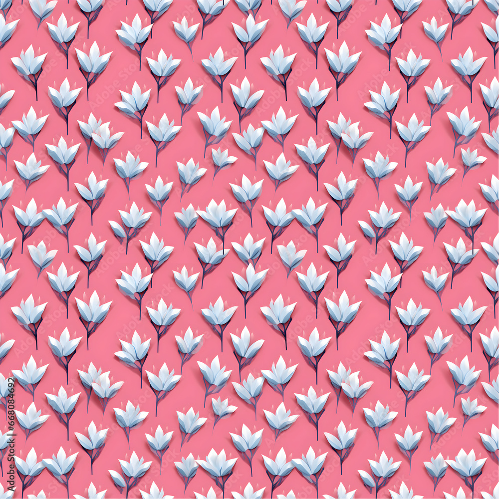Chic Origami floral Seamless Pattern on Pink Background: Perfect for Packaging, Wall Decor, Fashionable Textile Prints, Wallpaper, Banners, Posters, and Web, Corporate Media and Digital Products Chic Origami floral Seamless Pattern on Pink Background: Perfect for Packaging, Wall Decor, Fashionable Textile Prints, Wallpaper, Banners, Posters, and Web, Corporate Media and Digital Products