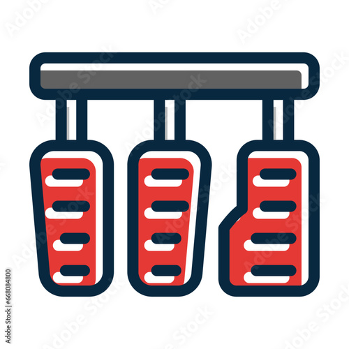 Pedals Vector Thick Line Filled Colors Icon Design
