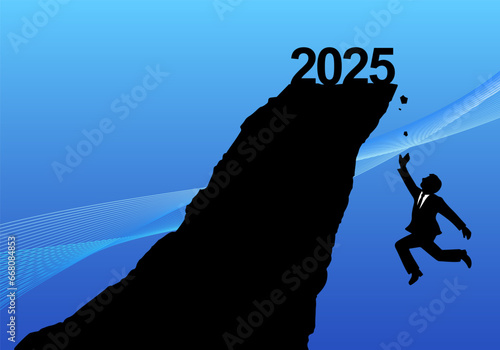 2025年の崖から落ちるビジネスマン photo
