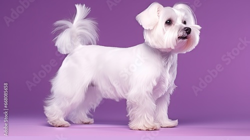 Short haired white Maltese ...