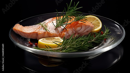 Red fish fillet served with...