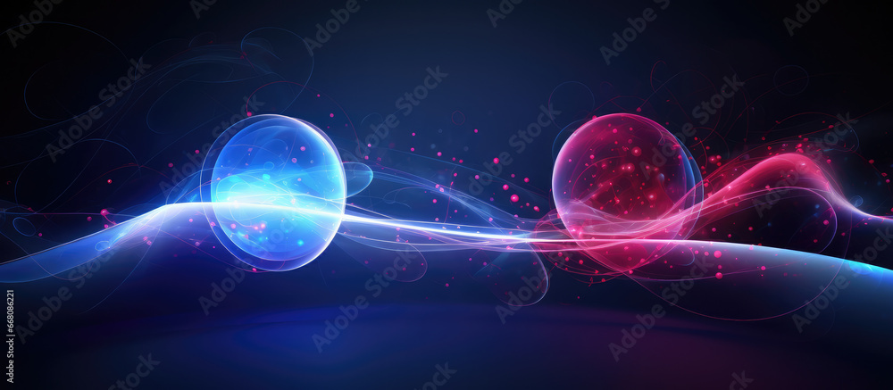abstract background with glowing red and blue lights of two circles. abstract background with glowing red and blue lights of two circles.