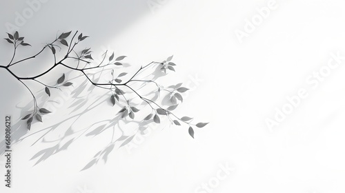 Silhouette of leaf on white...
