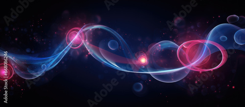 abstract background with glowing red and blue lights of circles.