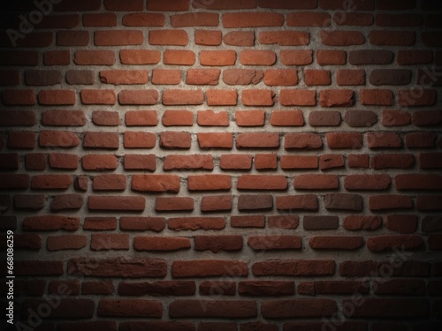 spotlight on empty brick wall Gererative ai photo