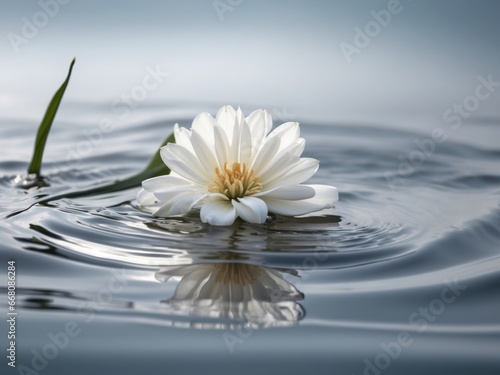 white flower in water Gererative ai